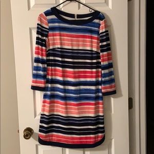 Pink, white and navy stripped dress